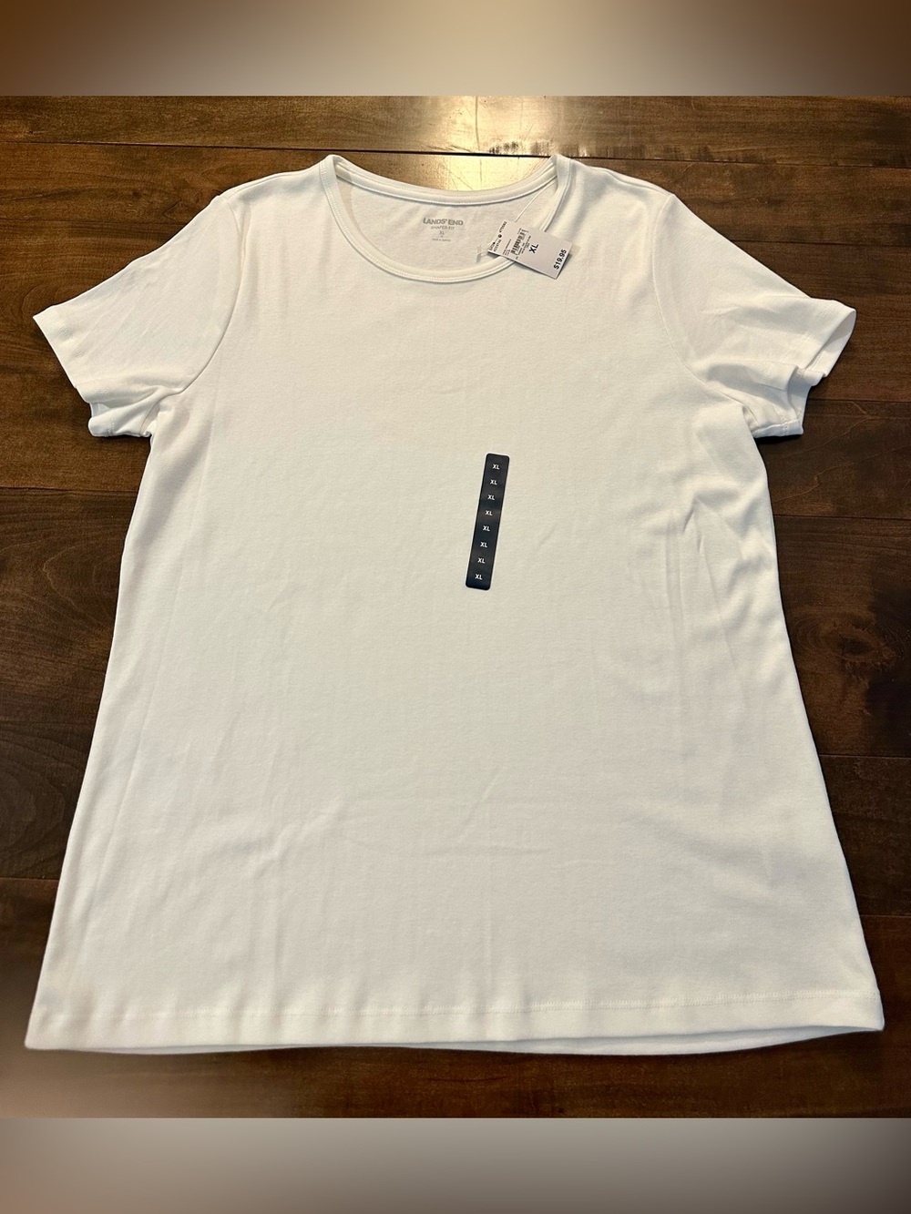 🌟 Lands' End Women's White Short Sleeve Crew Tee
